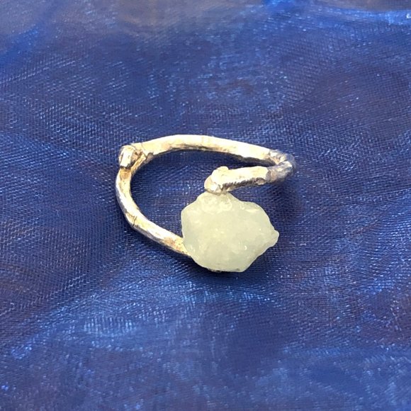 Handmade Sterling Silver and Aquamarine Ring - Picture 2 of 7